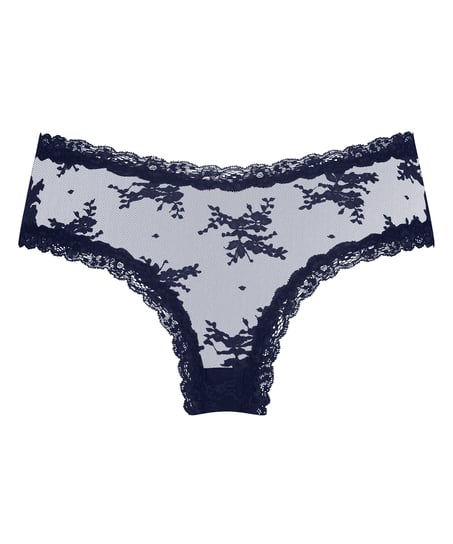 V-shaped Brazilian knickers mesh, Blue