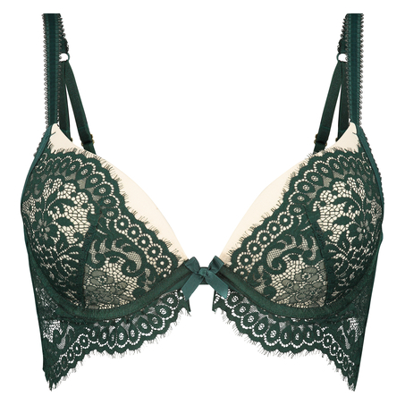 Ingrid padded push-up underwired bra, Green