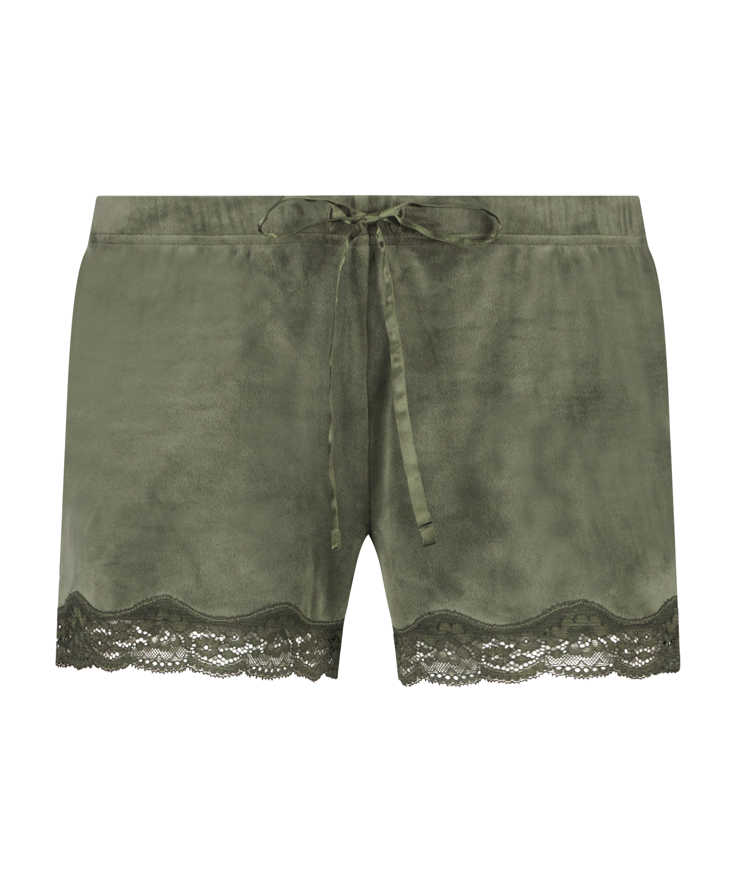 Velvet lace shorts, Green, main