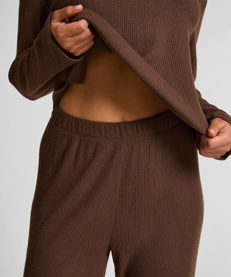 Brushed Jersey Trousers, Brown