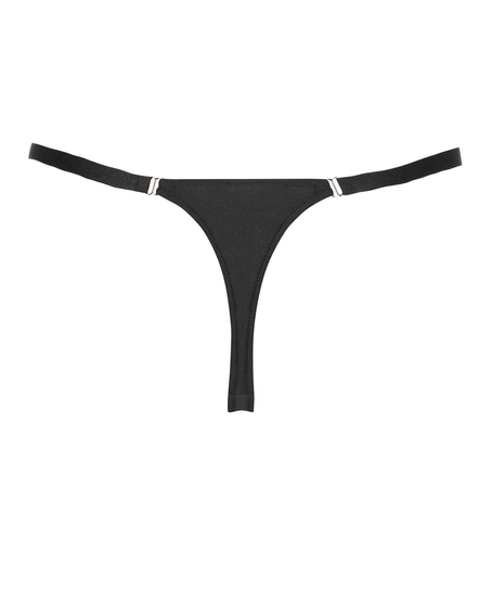 Duckie High Leg Tanga Thong, Black