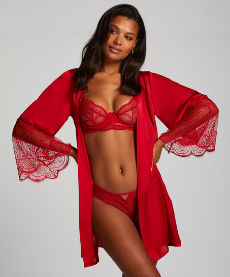 Satin Kimono, Red