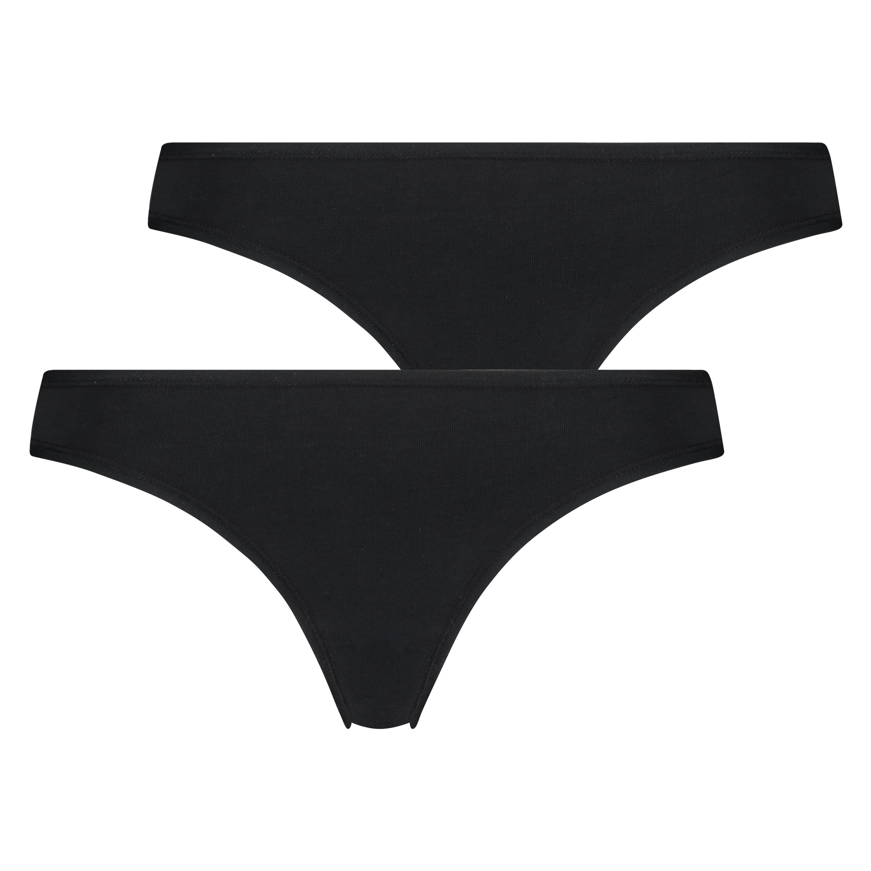 2 Cotton Thongs Kim, Black, main