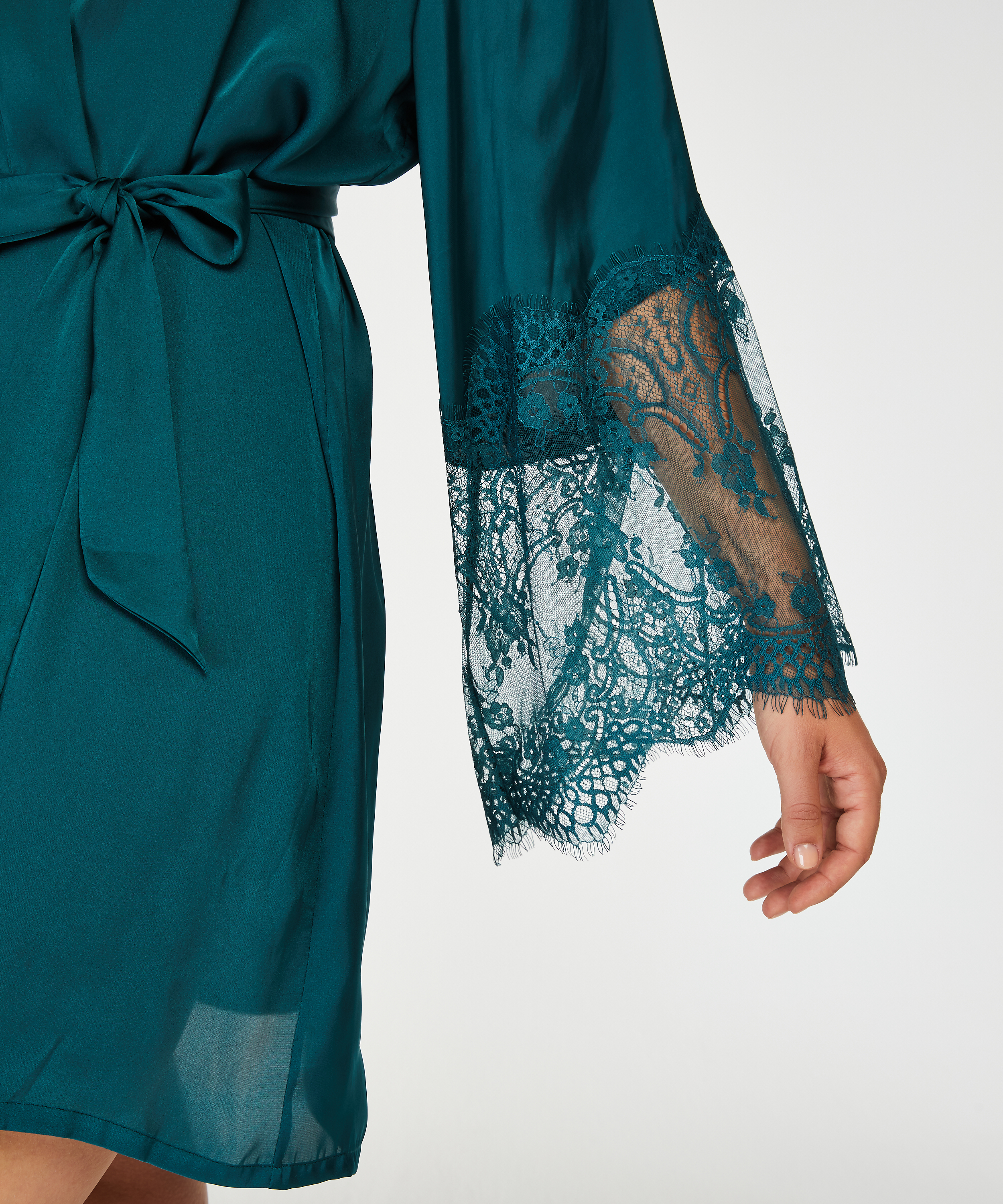 Satin Kimono, Blue, main