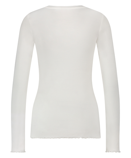 Long-Sleeved Pyjama Top, White