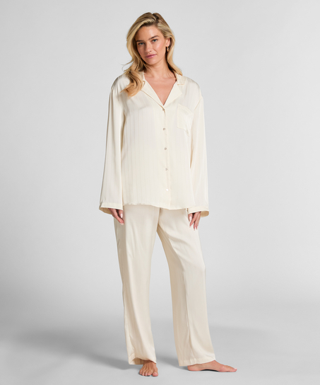 Satin Pinstripe Jacket, White