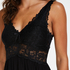 Modal Lace Slip Dress, Black