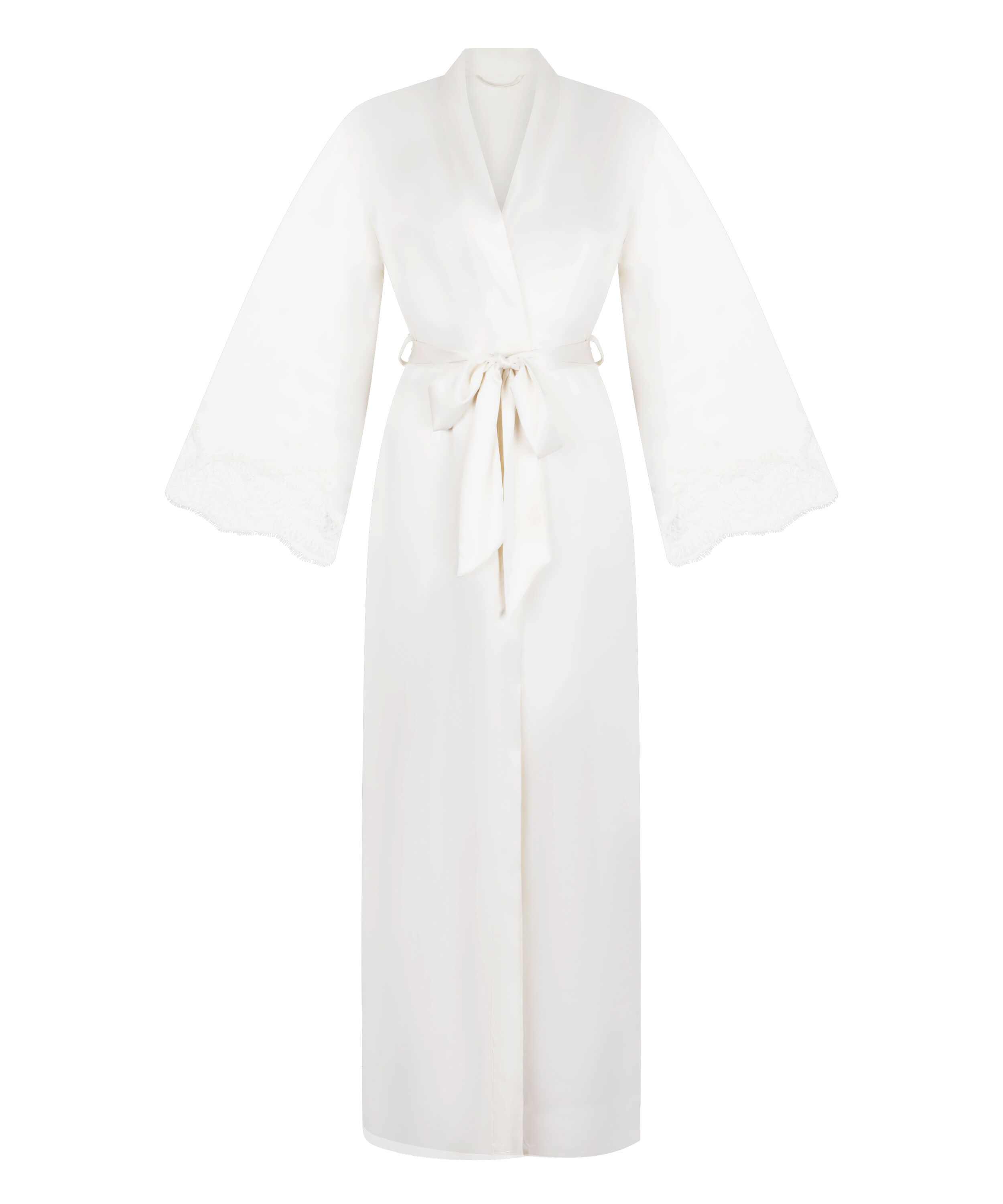 Kimono Long Satin Valerie, White