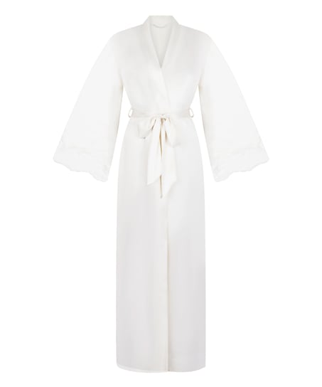 Kimono Long Satin Valerie, White