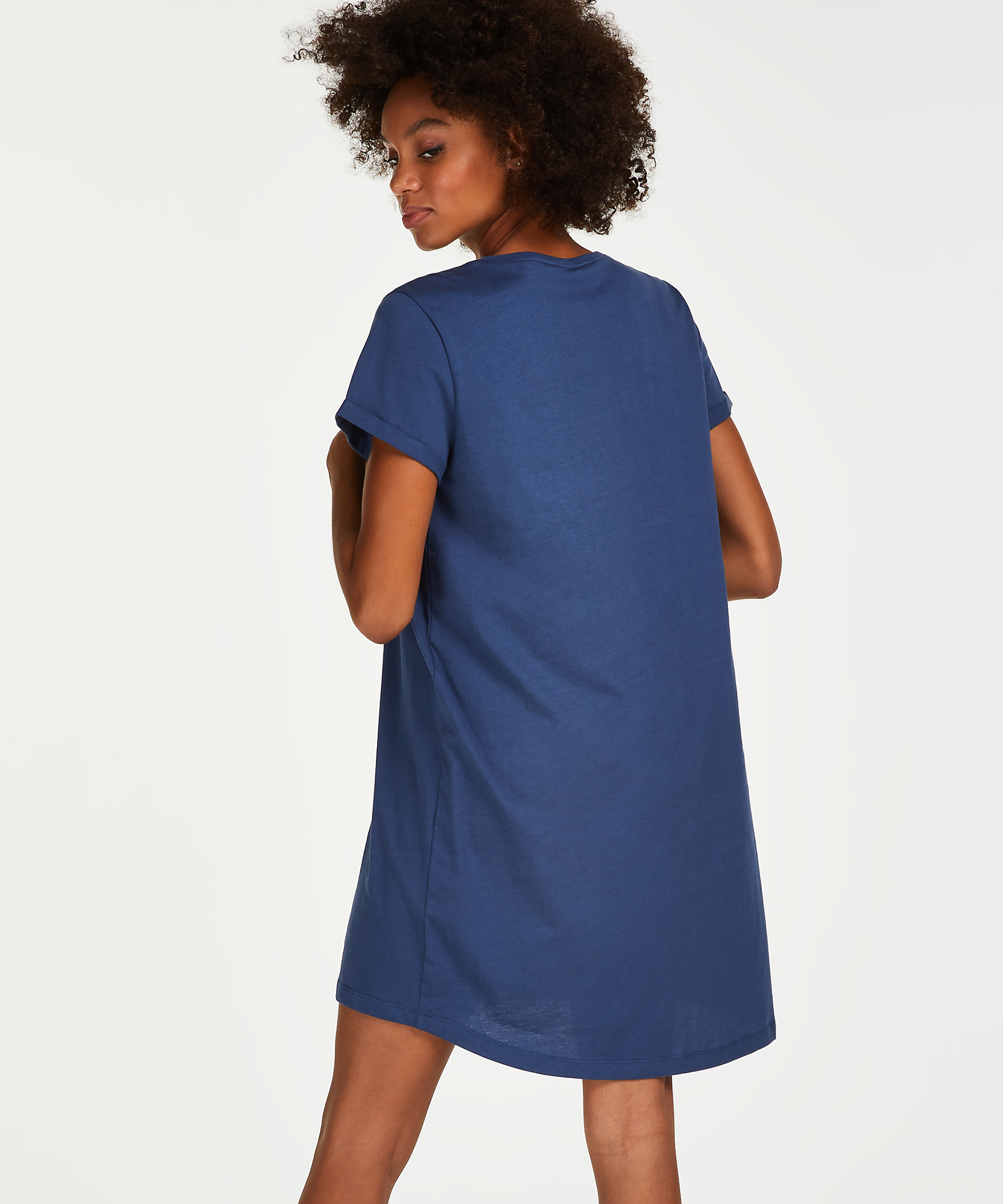 Round Neck Nightshirt, Blue, main