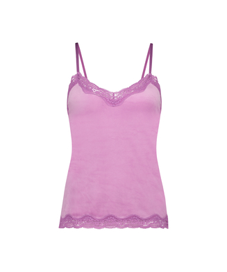 Velours Lace Cami Top, Pink
