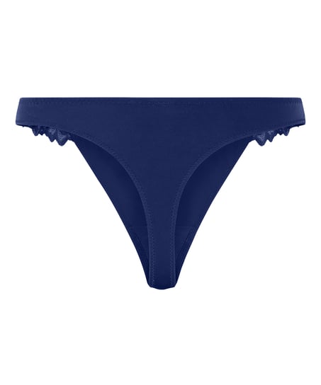 Lace & Shine Thong, Blue