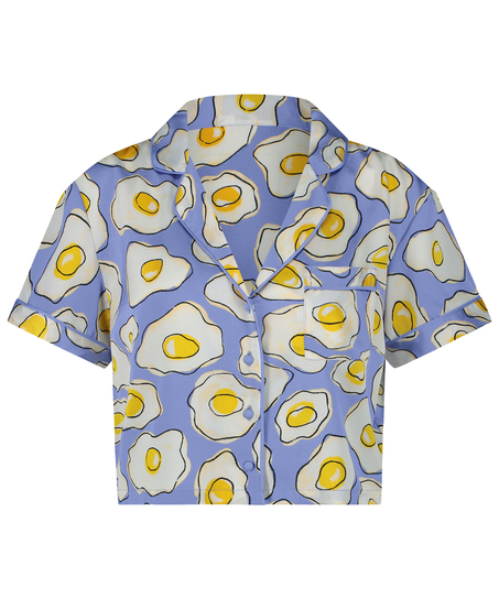 Satin Short-Sleeved Jacket, Purple