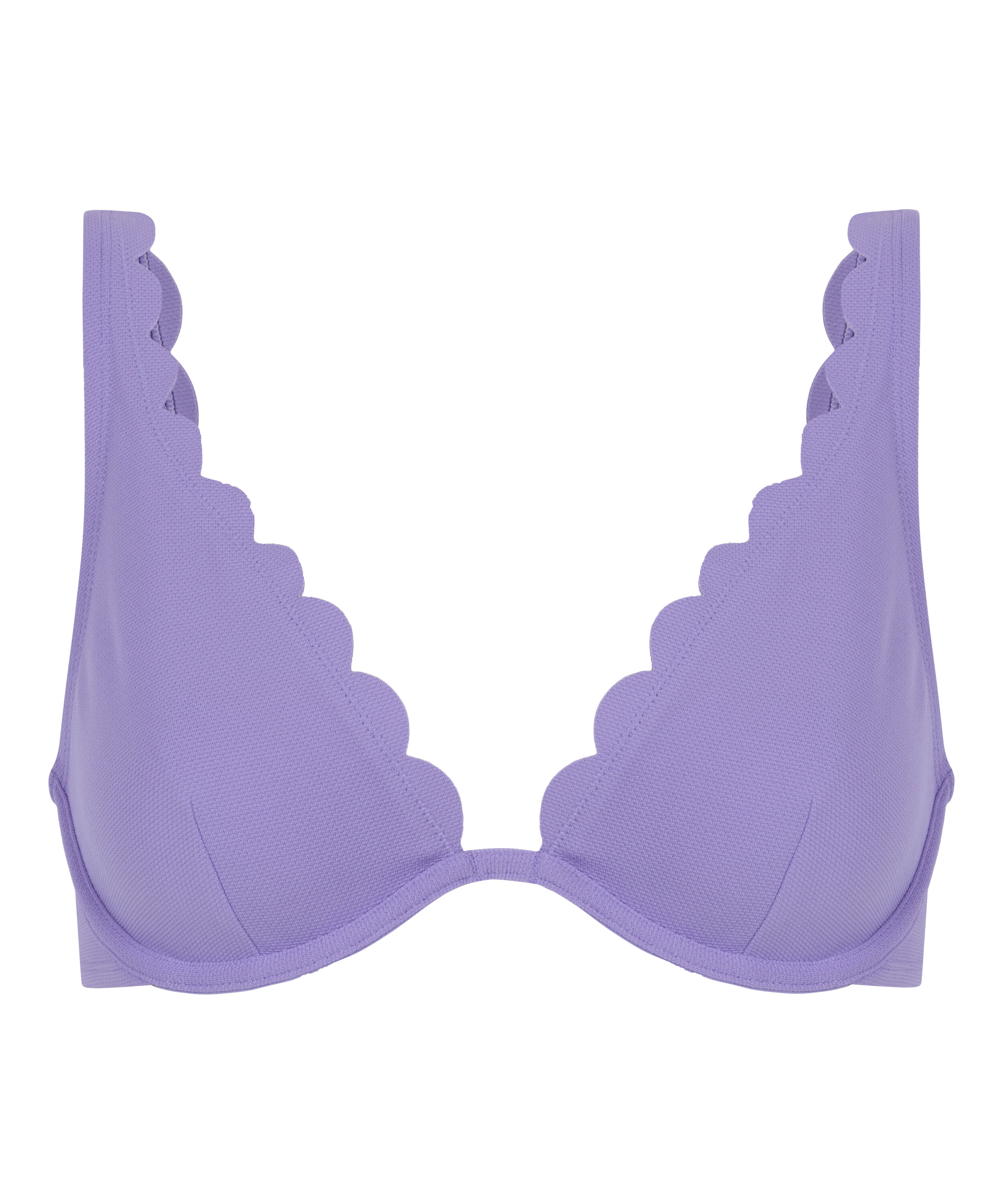 Scallop non-padded underwired bikini top, Purple