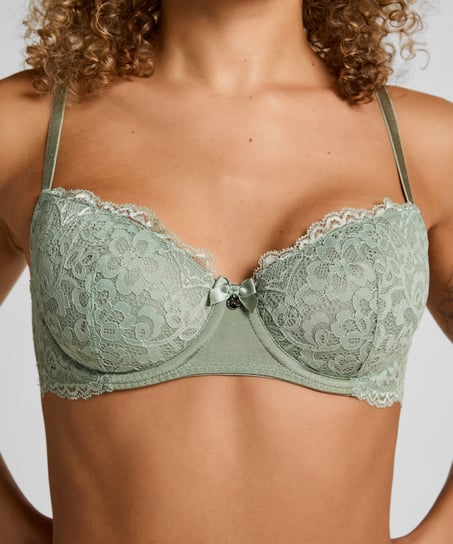 Marine Padded Underwired Bra, Green