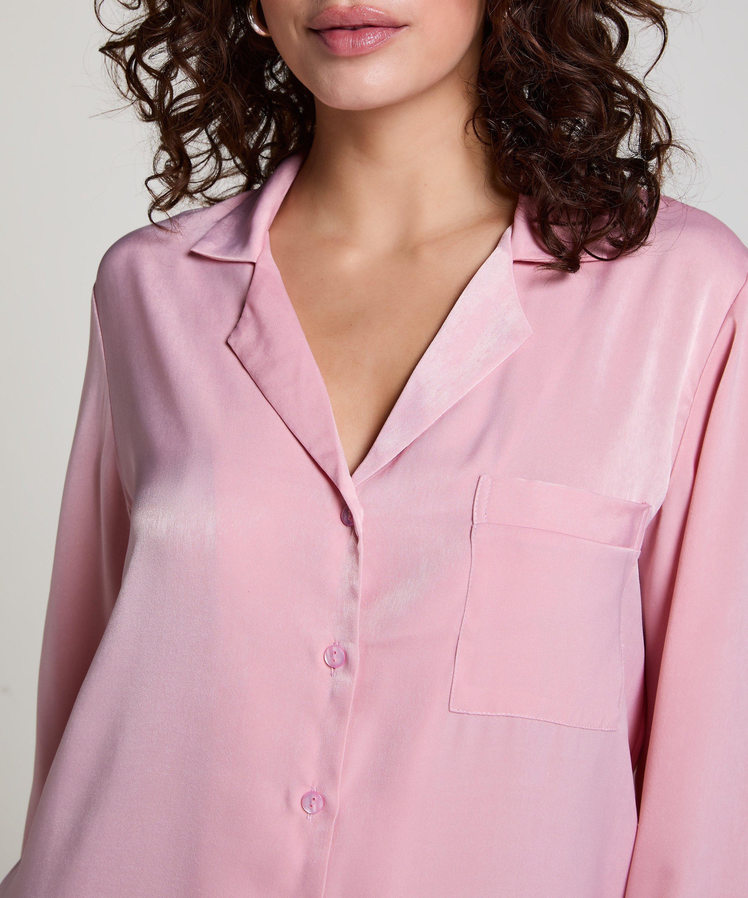 Satin Nightshirt, Pink, main