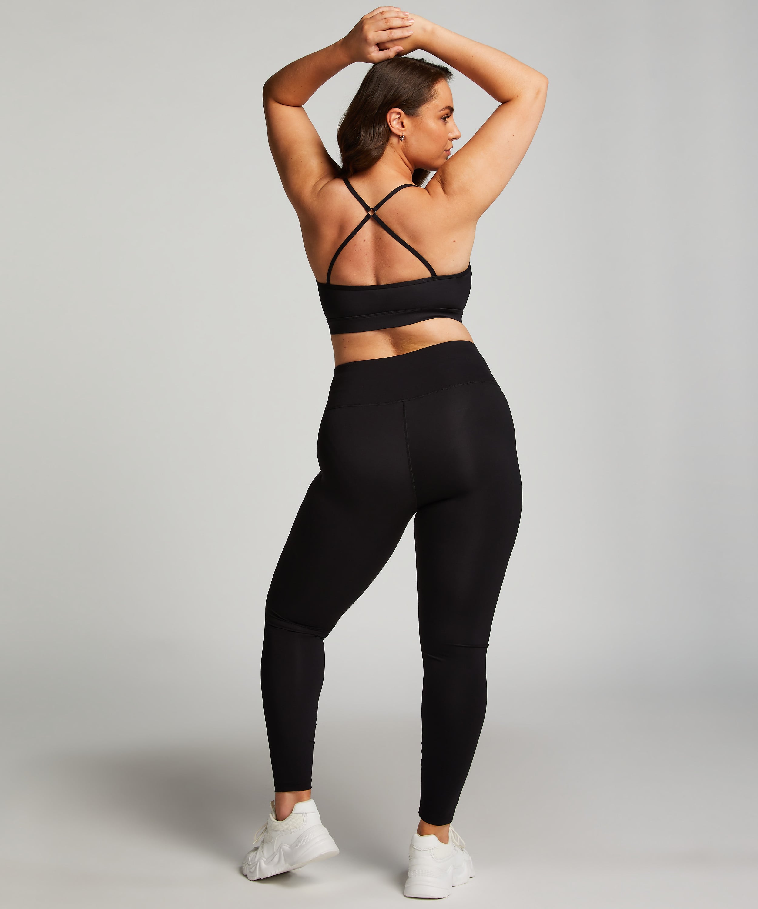 HKMX Crossed High Waisted Leggings, Black, main