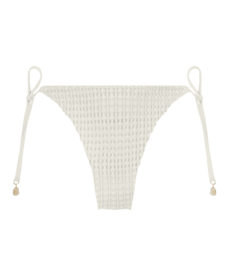 Maui Crochet Cheeky Tanga Bikini Bottoms, White