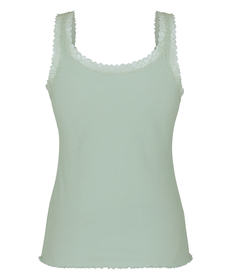 Singlet Rib Jersey Lace, Green