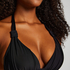 Luxe Triangle Bikini Top, Black