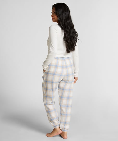 Petite Twill Check Pyjama Pants, Blue