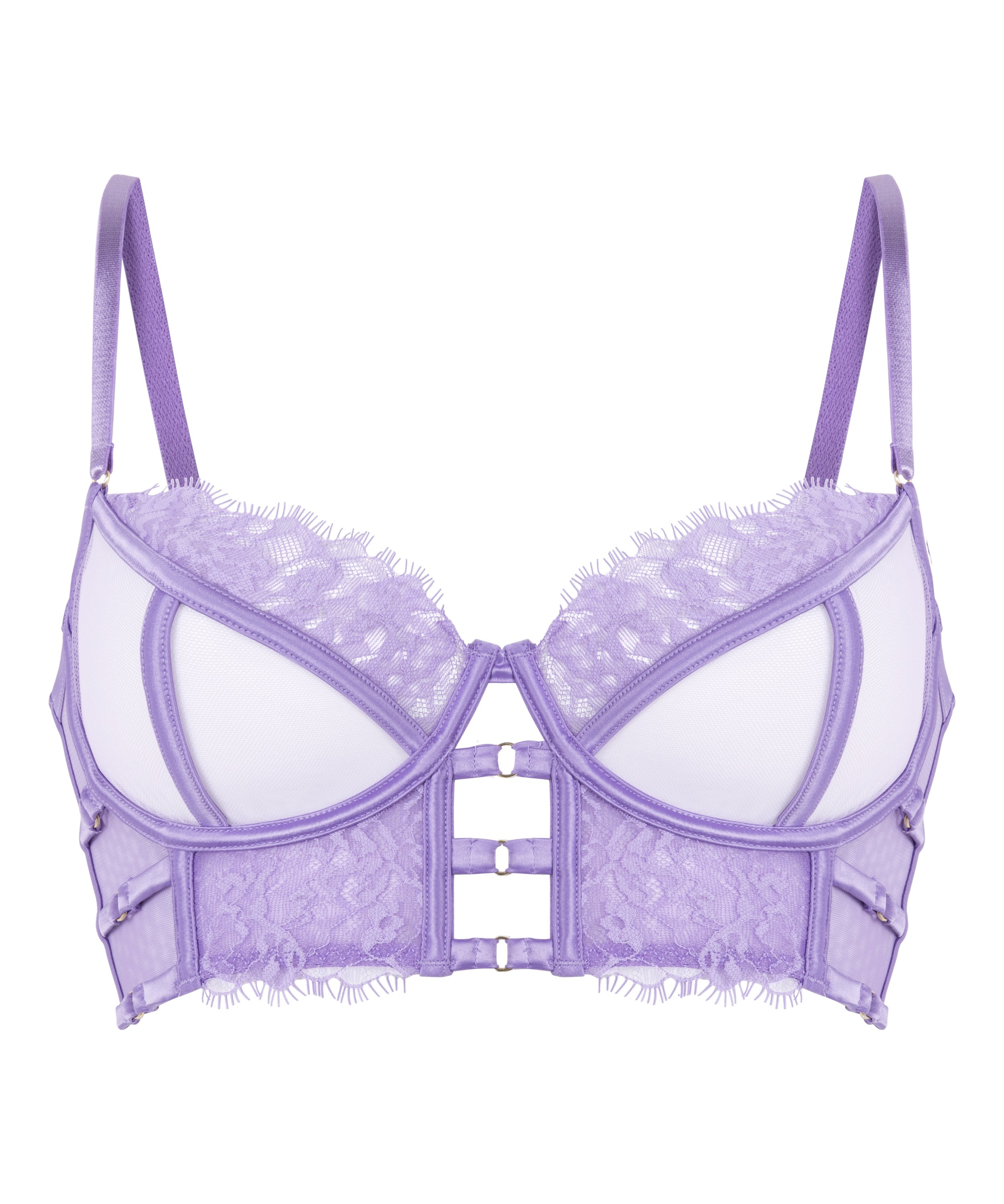 Nienke Non-Padded Underwired Longline Bra, Purple, main