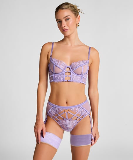 Nienke Non-Padded Underwired Longline Bra, Purple