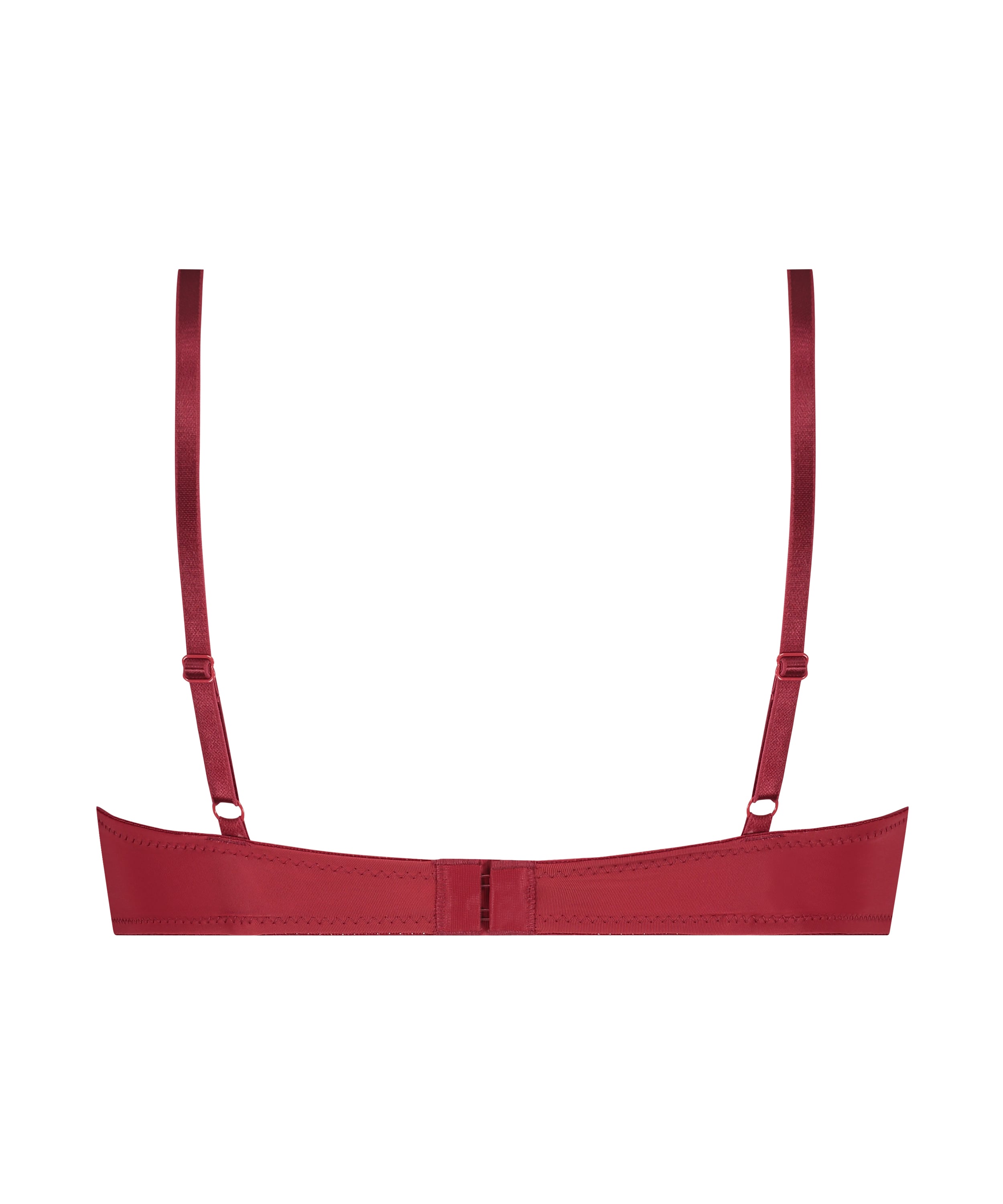 Plunge Padded Underwired Bra, Red, main