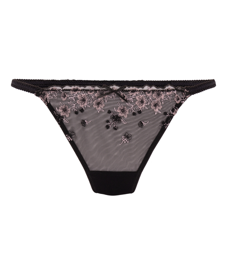 Chloe Highleg String, Black