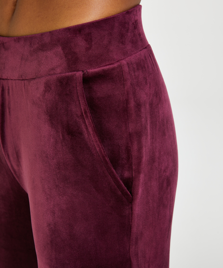 Tall Velours Pyjama Bottoms, Purple