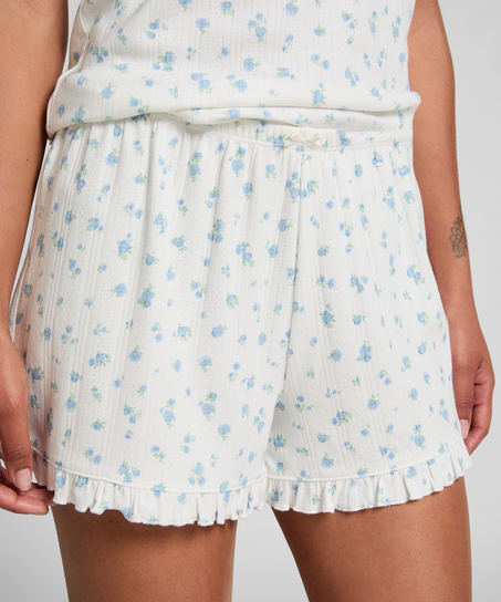 Short Pointelle, White