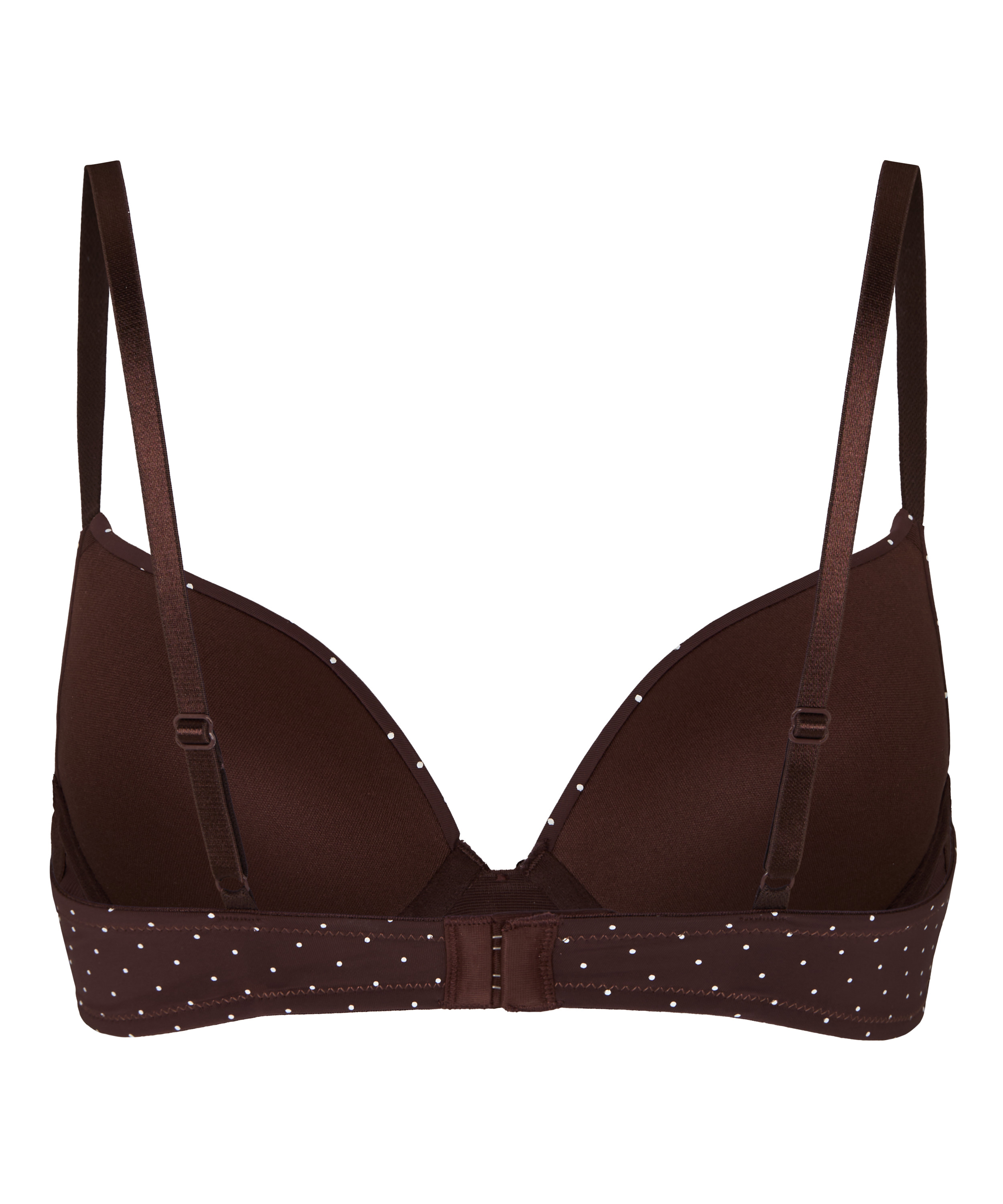 Plunge Padded Underwired Bra, Brown, main