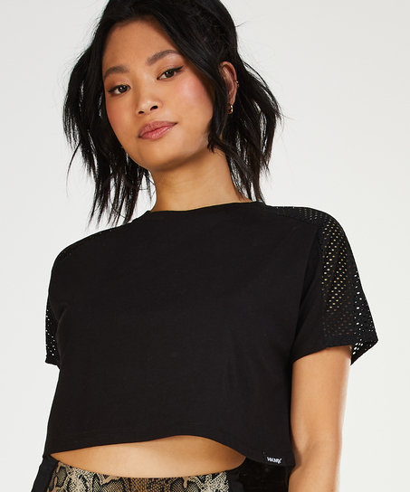 HKMX Crop Top Mesh, Black