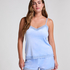 Pyjama Short Velours Scallop Lace, Blue