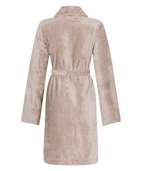 Fleece Bathrobe, Beige