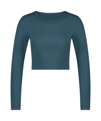 HKMX Seamless Sport Cropped Top, Blue