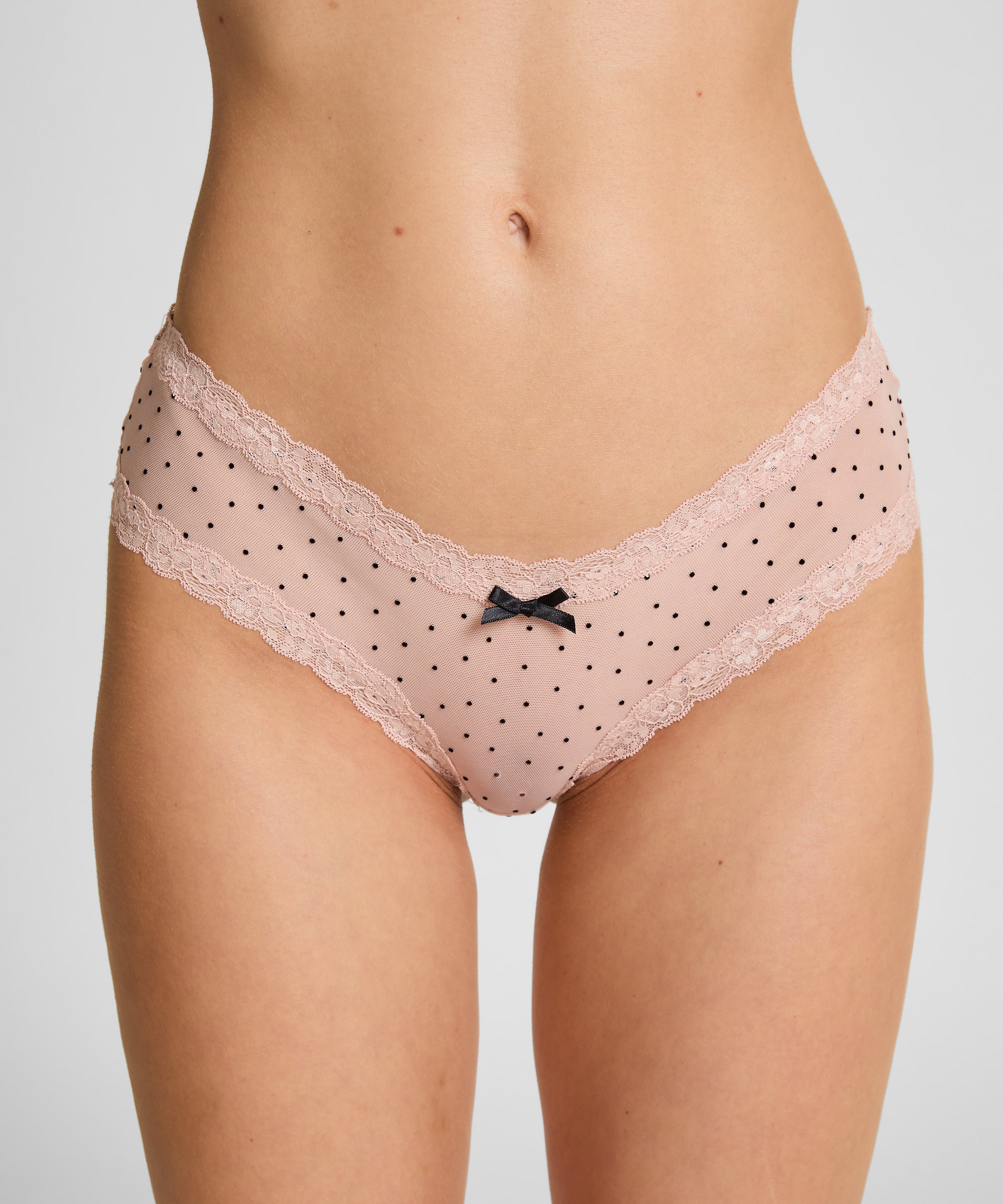 V-shaped Brazilian knickers mesh, Pink, main