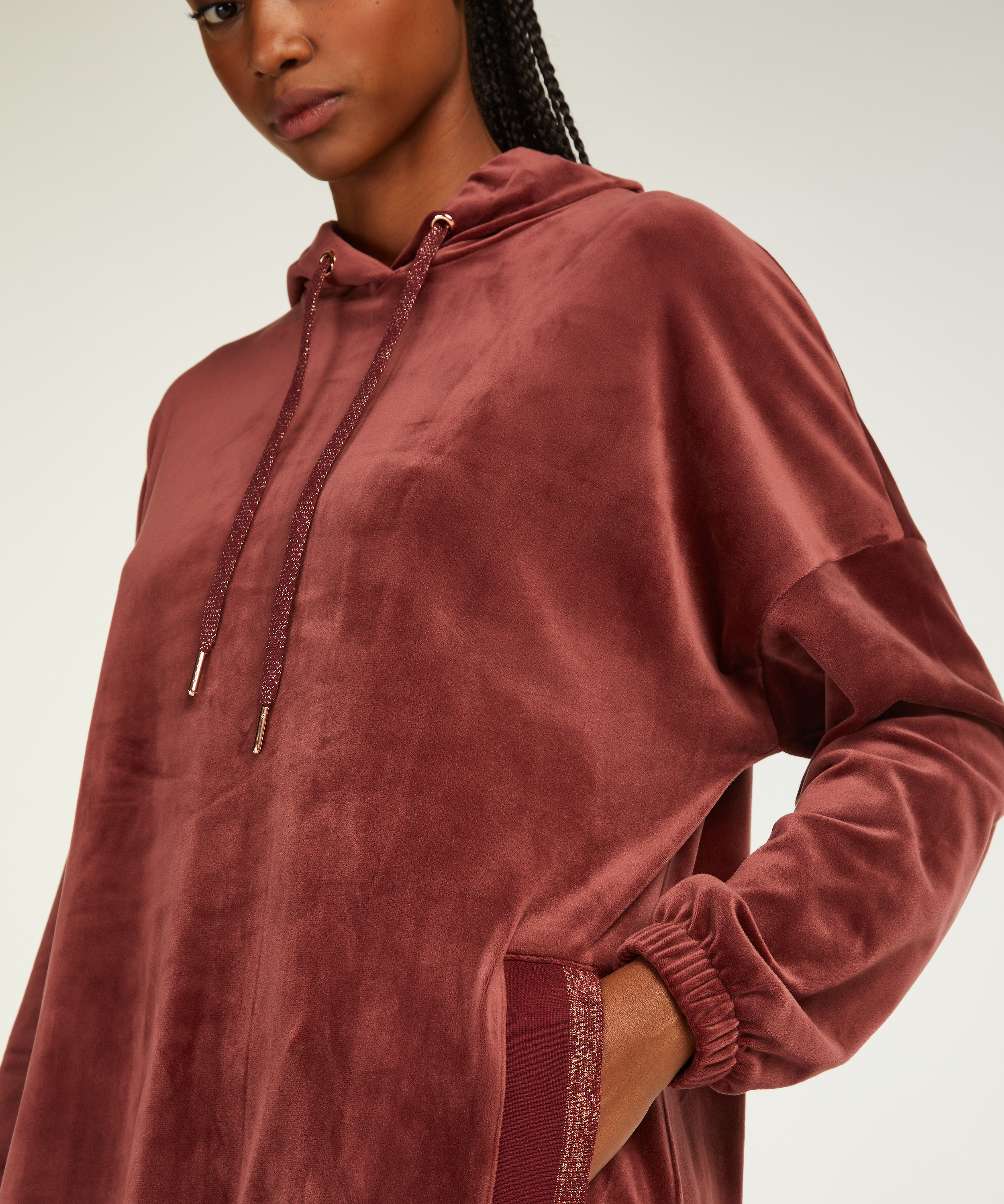 Velvet dress, Brown, main