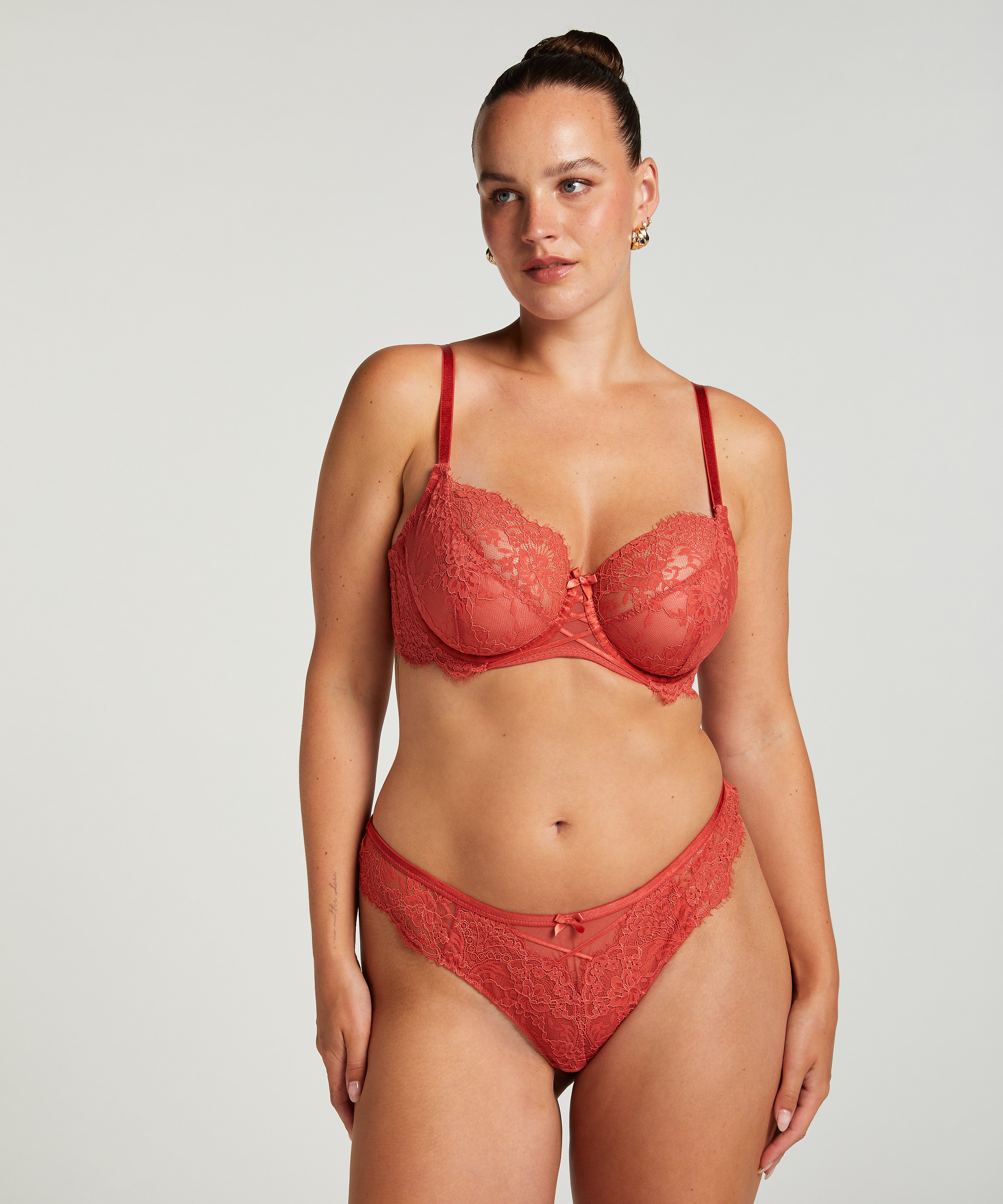 Arabella Non-Padded Underwired Bra, Red, main