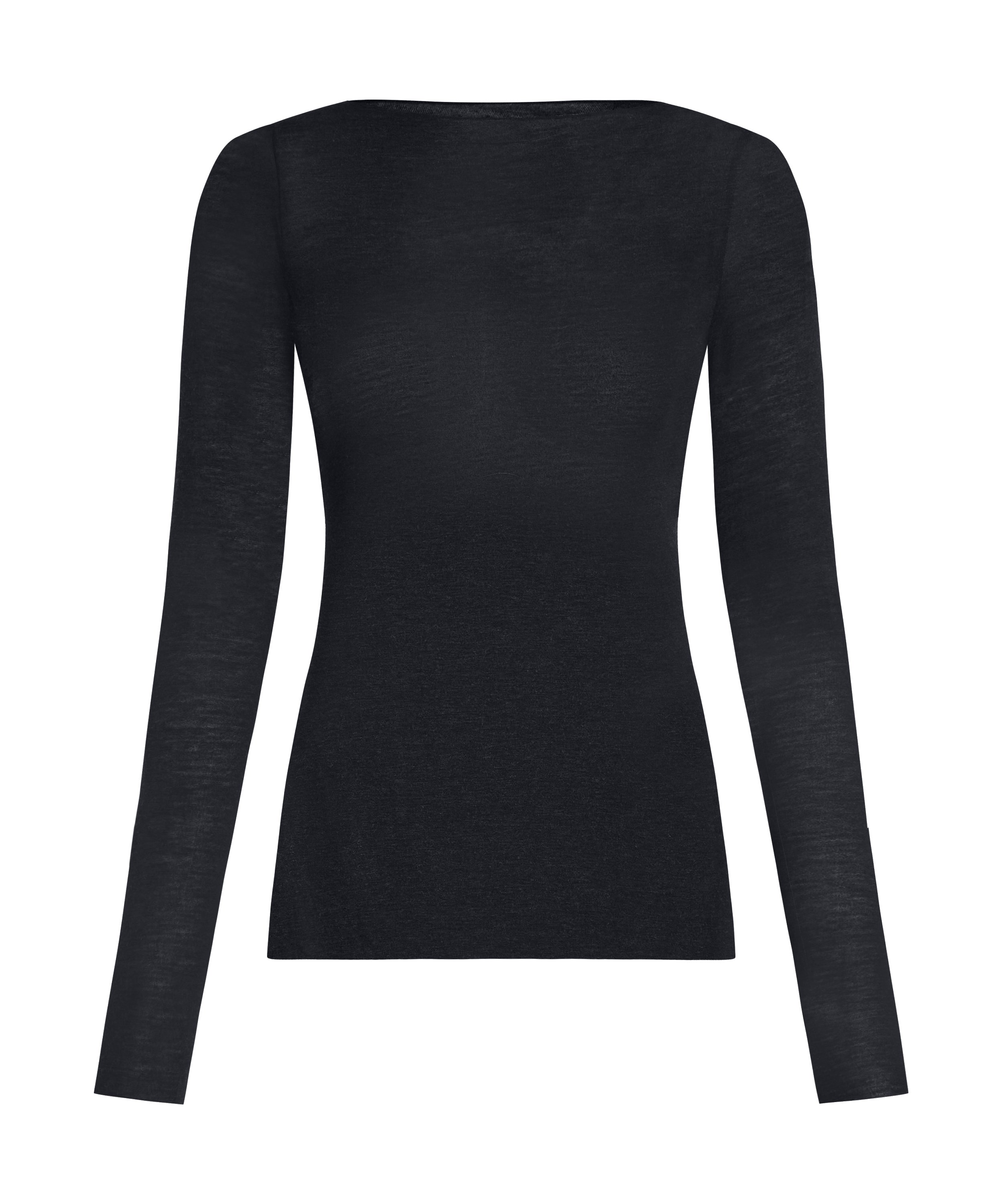 super soft Boatneck shirt with Cashmere, Black, main