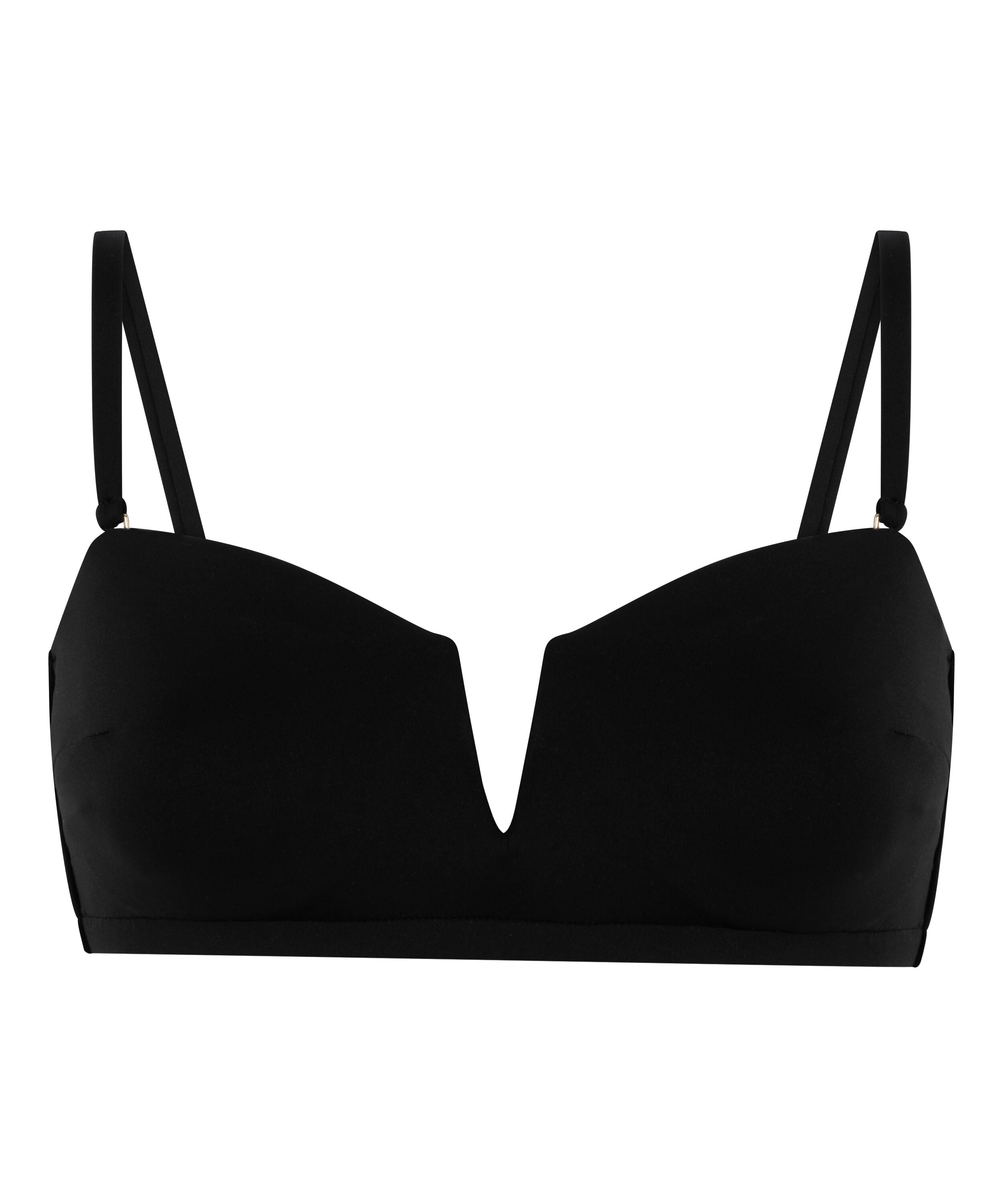Neoprene Bandeau Bikini Top, Black