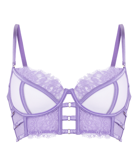 Nienke Non-Padded Underwired Longline Bra, Purple