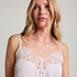 Plisse Lace Cami, White