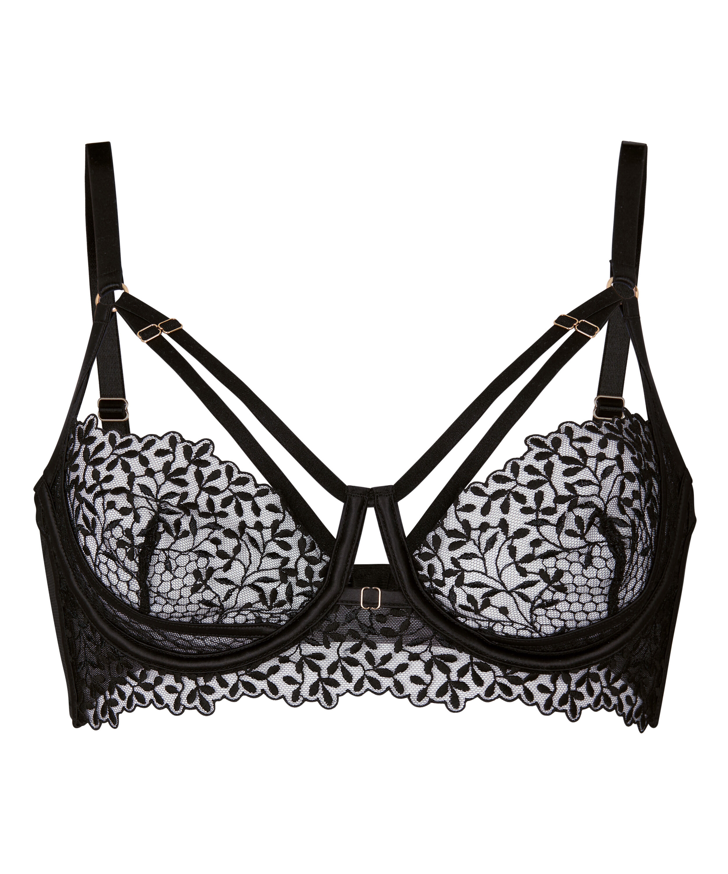 Kristina Non-Padded Underwired Longline Bra, Black