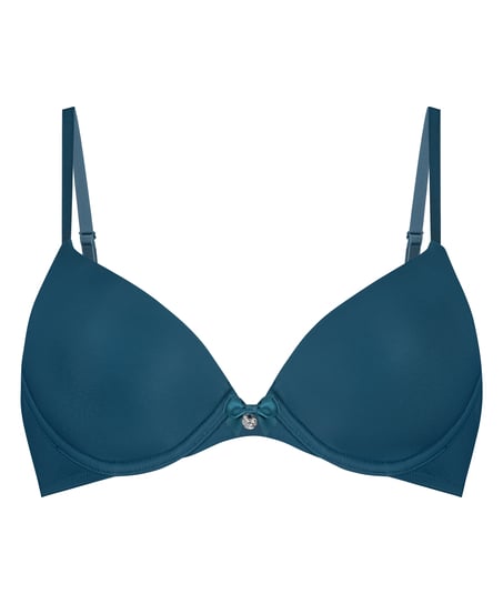 Plunge Padded Underwired Bra, Blue