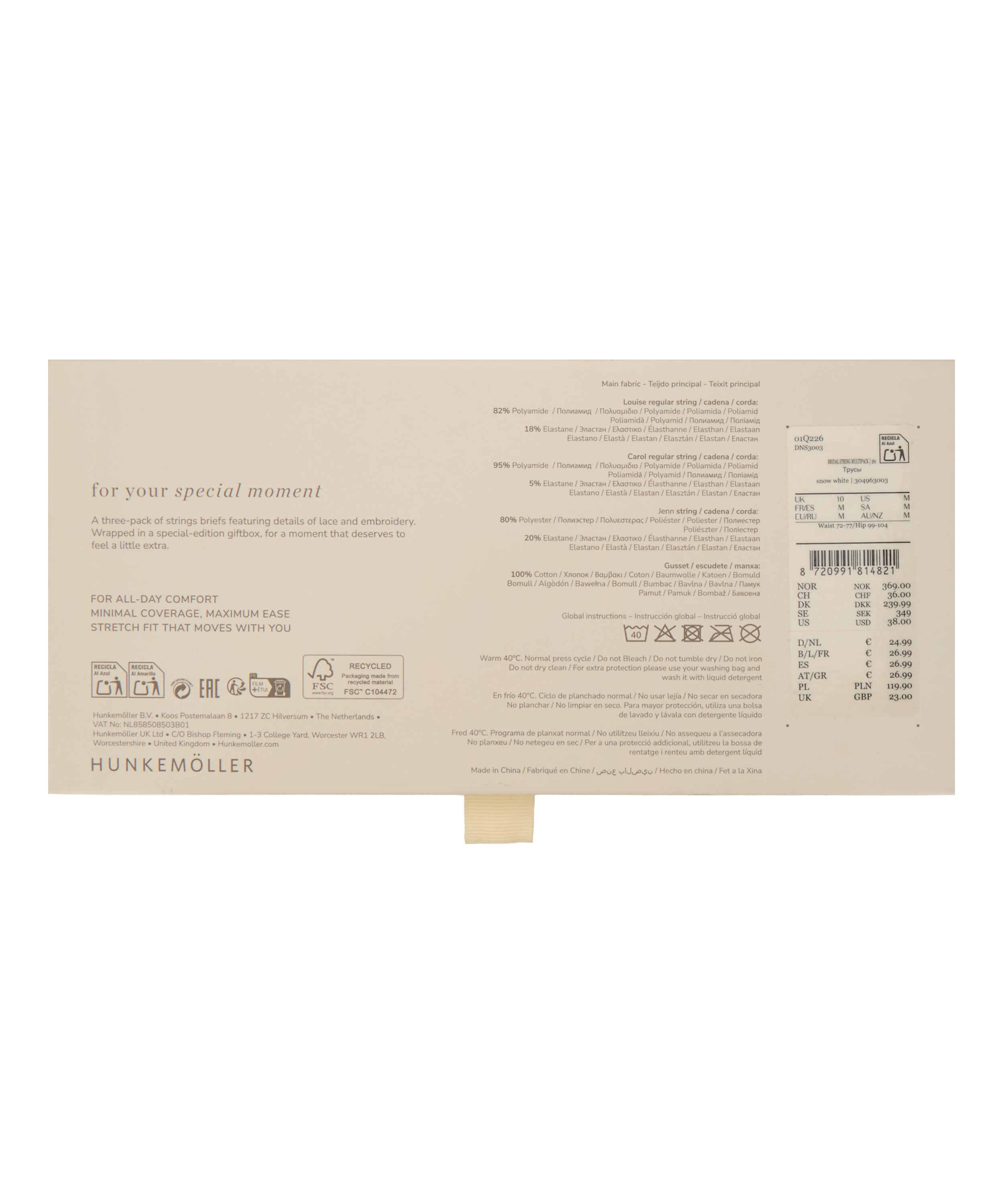 Bridal Thong Multipack, White, main