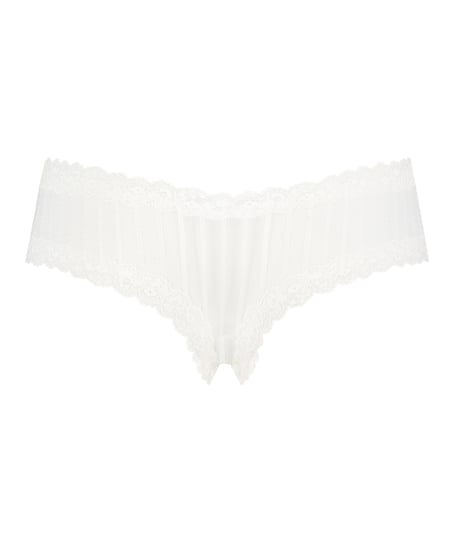 V-shaped Brazilian knickers mesh, White
