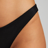 Luxe High-Leg Bikini Bottoms, Black