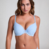 Cherry Padded Underwired Push-Up Bra, Blue
