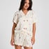 Pyjama Short Satin, White